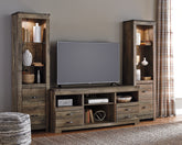 Bay Furniture Gallery - Ashley Furniture - Trinell 3-Piece Entertainment Center - 3-Piece Entertainment Center / Brown - W446W18